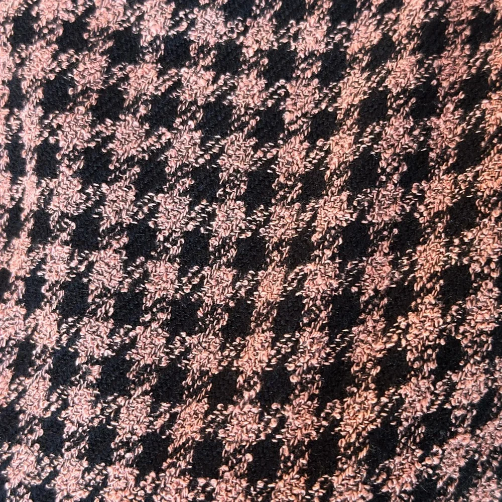 Eva Franco Anthrologie SZ 10NWOT Houndstooth pink black fit and flare midi dress